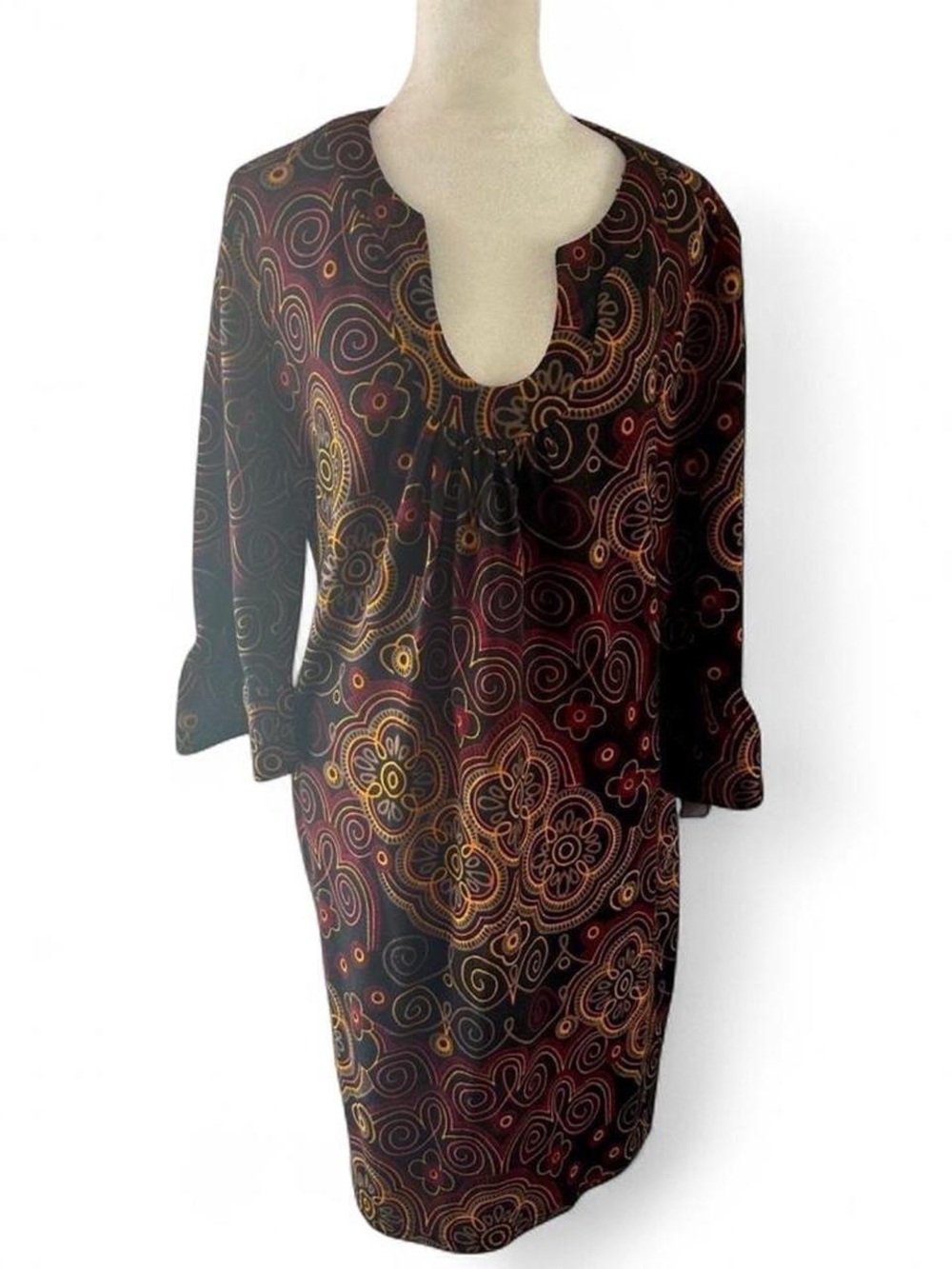 Aryeh multicoloured floral print dress with bell sleeves
